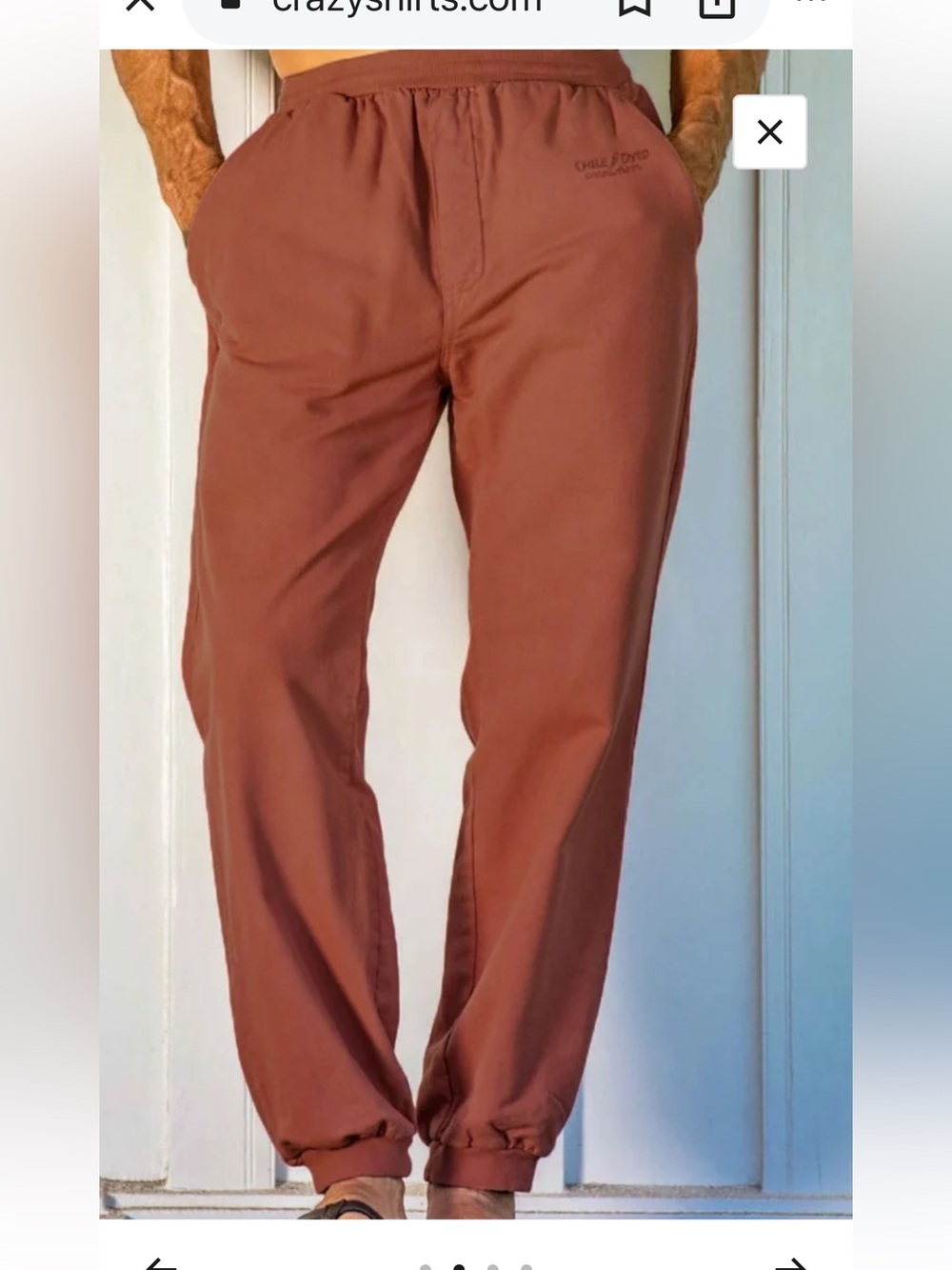 Crazy Shirts Chile Dyed Canton Jogger Pants Cotton Casual Beachy Relaxed Fit L